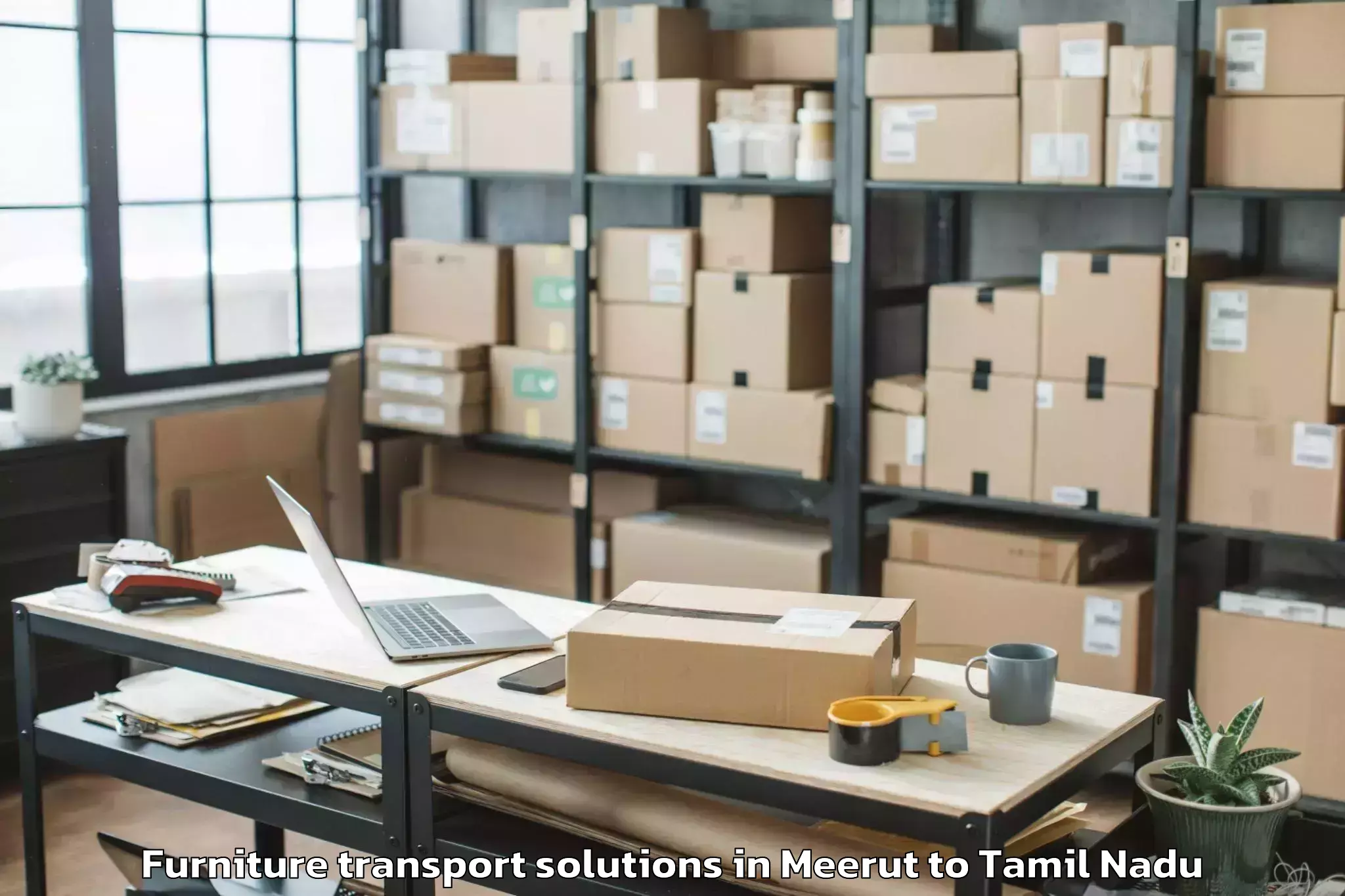 Trusted Meerut to Thiruvaiyaru Furniture Transport Solutions